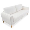 84" Faux Leather Couch, Brown Couches for Living Room, 3 Seater Sofa with Wide Armrests, Wood Legs, Deep Seats, Mid-Century Modern Loveseat Sofa - 2 of 4