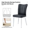 DOMETOUR 4Pcs Dining Chairs Modern Minimalist PU Leather Curved Backrest and Seat Cushions, Metal Legs for Restaurant Living Room - 4 of 4