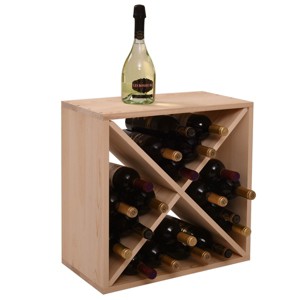 Gulches 24 Bottle Solid Wood Modular Wine Rack 100% Fir Construction, Horizontal Design for Optimal Wine Preservation,No Tools Needed for Assembly - 1 of 4