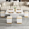JUJABU Lift-Top Coffee Table with 4Storage Stools, Multi-Functional and Foldable Top - 3 of 4