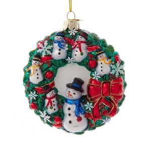 Kurt Adler Noble Gems Glass Ornament for Christmas Tree, Snowman Wreath - 1 of 1