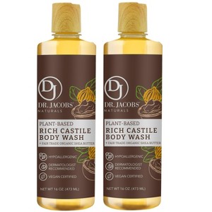 DR.JACOBS NATURALS All-Natural Plant Based Castile Shea Butter Body Wash -Hypoallergenic, Dermatologist Tested, Sulfate-Free, Paraben-Free - 1 of 4