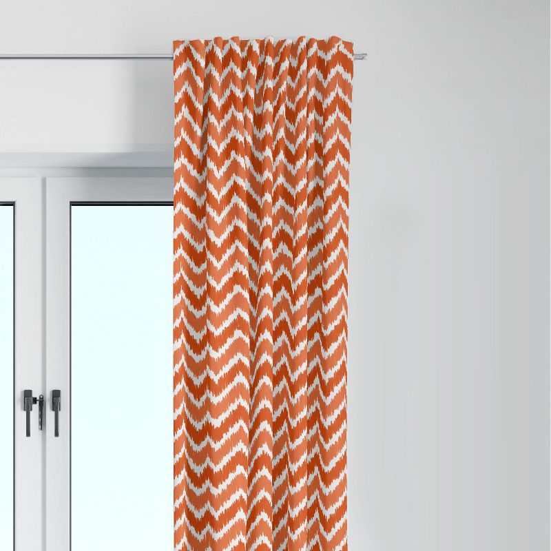 Bacati - Mix N Match Orange Chevron Curtain Panel, 1 of 5