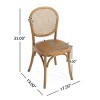 Vintage Rattan Dining Chairs Set of 2,Solid Wood Side Chairs with Cane Back and Seat,No Assembly for Kitchen or Dining Room–Maison Boucle - 3 of 4