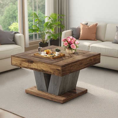 UbMelt Wooden Coffee Table Modern 31.5 Inch Center Table for Living Room,Brown