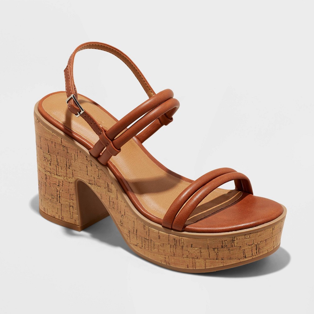 Women's Alva Platform Heels - Universal Thread™ Cognac (( The size varies))