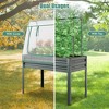 Tangkula Raised Garden Bed w/ Cover & Legs Roll-up Window Climbing Trellis Drainage Holes - 4 of 4