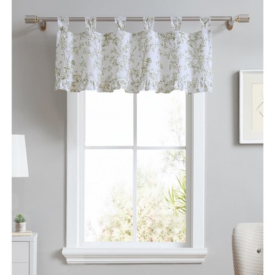 Laura Ashley Lindy Tab Top Valance-50X20-Pastel Green