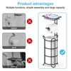 LunaLulinlk Inserted Tube Upgraded Toilet Paper Holder Free Standing, Paper Roll Dispenser with Top Storage Shelf for Bathroom-Black - 2 of 4