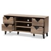 Beacon Modern TV Stand for TVs up to 55'' with Storage: Oak Veneer, Wire Management - Baxton Studio - 2 of 4