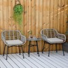 Resenkos 3 Pieces Patio Set, Outdoor Bistro Furniture, PE Rattan, Cream White - 3 of 4