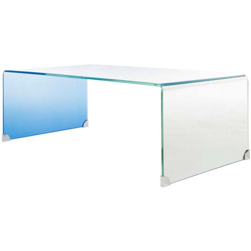 Crysta Ombre Glass Coffee Table - Clear/Blue - Safavieh., 3 of 10