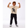 Deux par Deux Boy Organic Cotton Graphic Tee Black Panda on Beige Background - 2 of 4