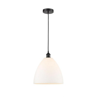 Edison Dome - 1 Light Cord Hung Mini Pendant In Industrial Style-13.75 Inches Tall and 12 Inches Wide