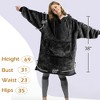Catalonia Women Fleece Hoodie Sweatshirt Dress, Casual Snuggle Wearable Blanket Pullover Sweater with Kangaroo Pocket, Warm and Soft, Gift for Women - 3 of 4