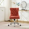 RISOKEYS Home Office Chair with Wheels & Silver Base,Cute Chenille Fabric with Tufted Back for Bedroom,Upholstered Adjustable Swivel Desk Chair. - 2 of 4