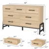 7-Drawer Dresser for Bedroom, 52" Wide Freestanding Wooden Chest, Closet Storage Organizer for Living Room, Hallway, or Entryway - 2 of 4