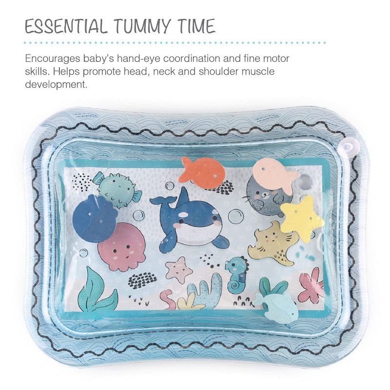 The Peanutshell Sea Life Tummy Time Water Play Mat, Inflatable Sensory Development Toy, 3 of 8