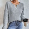 Coolmee Long Sleeve Sweater for Women Fall V Neck Waffle Basic Tee Dressy Casual Knit Tunic Tops - 3 of 4