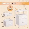 GALAXHERO Nightstand Set of 2, Bedside Tables with USB Ports & Outlets, Fabric Drawer End Tables for Bedroom or Living Room - 3 of 4