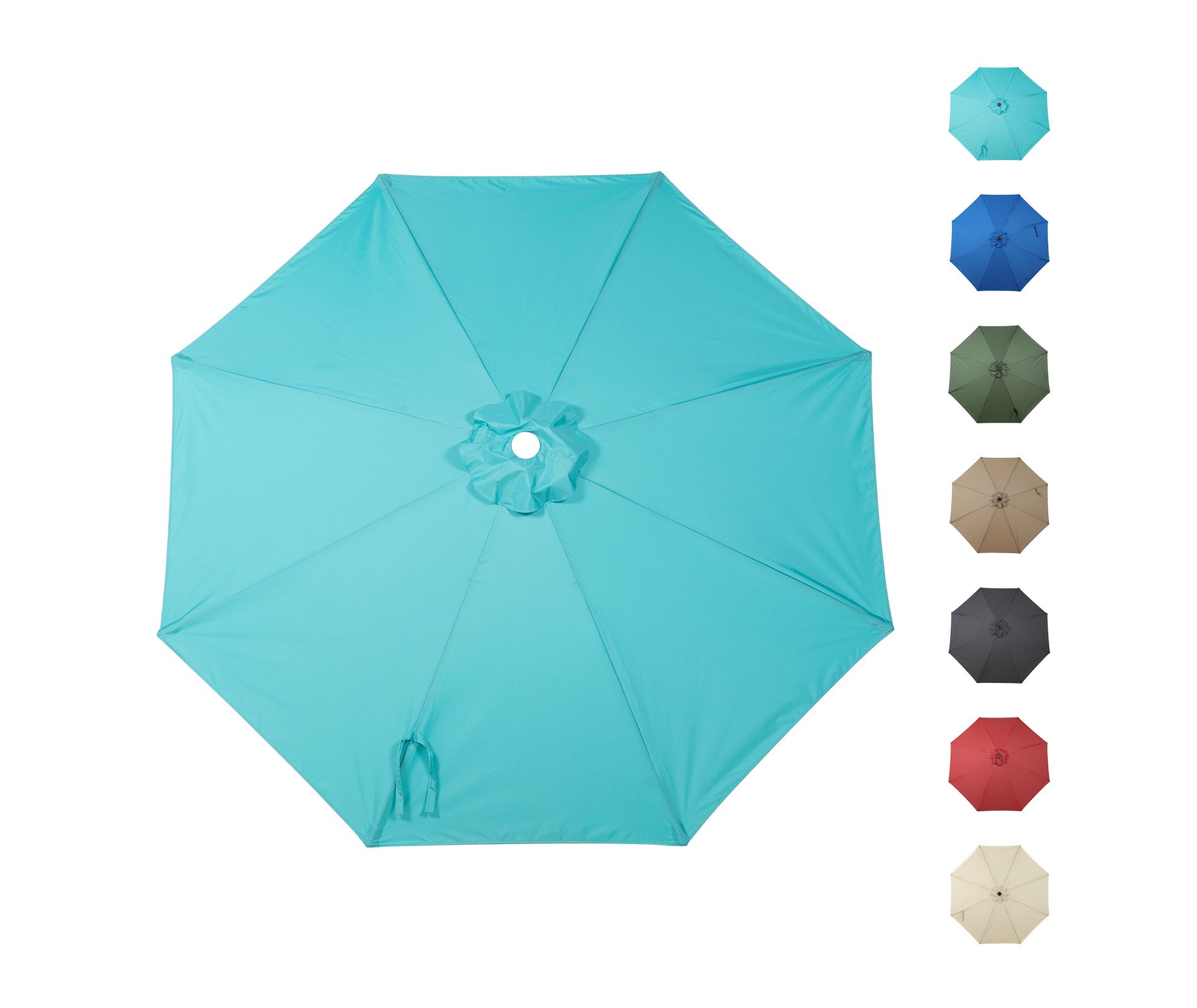 Aoodor Patio Umbrella Replacement Canopy for 9 ft 8 Ribs Table Umbrella, Outdoor Umbrella Replacement for Market Parasol, Canopy Only