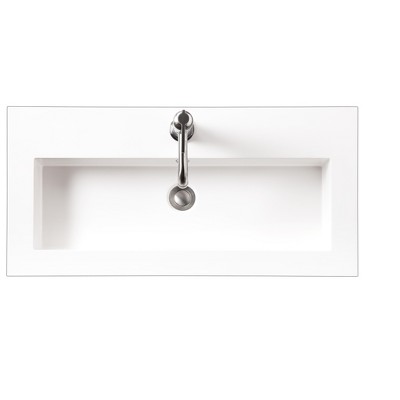 James Martin Vanities Composite Countertop 31.5" W x 15.4" D  Sink, White Glossy