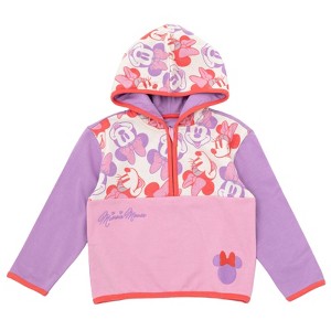 Disney Girls Fleece Half Zip Hoodie Toddler - 1 of 4