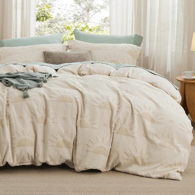 3 Pieces Boho Duvet Cover Set for All Seasons Soft Shabby Chic Embroidery Boho Bedding