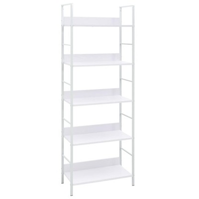 vidaXL 5-Layer Book Shelf White 23.6 in.x10.9 in.x62.4 in. Engineered Wood