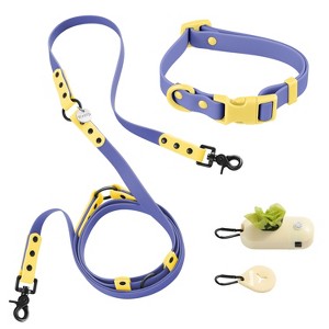THE LICKER STORE Luna 8FT Adjustable 6-in-1 Waterproof Hands-Free Leash and Collar with LED Flashlight, Bag Dispenser, and Poop Bag Holder - 1 of 4