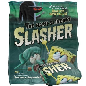 Spongebob Hash Slinging Slasher Silky Touch Blanket White 50X60 - 1 of 4