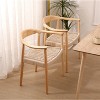 Nordlys Set of 2 Wood and Rope Dining Chairs Exotic Boho Dining Room - 2 of 4