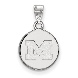 Black Bow Jewelry Sterling Silver Michigan Wolverines NCAA Small Pendant - 1 of 3