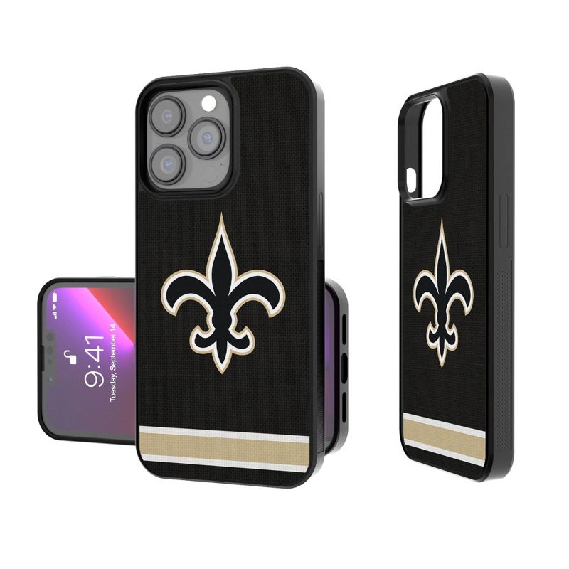 Keyscaper New Orleans Saints Stripe Bump Phone Case, 1 of 7