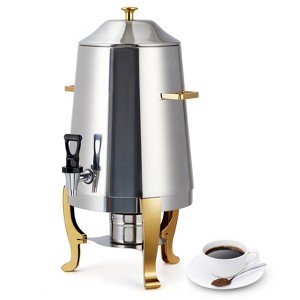 3.5 Gal Coffee Urn Chafer, Stainless Steel Beverage Dispenser with Fuel Tray, Large 13 Liters Hot Cocoa Chocolate Dispenser Warmer with Faucet - 1 of 4