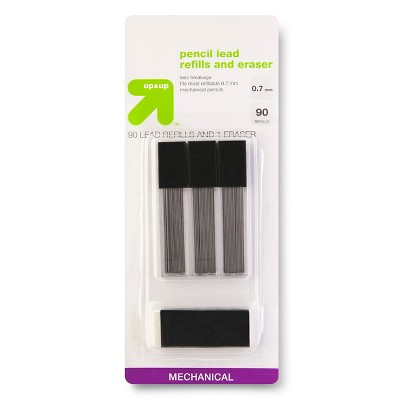 Pencil Lead Refills and Eraser 0.7mm 90ct - up & up™