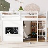 Twin/Full Size Loft Bed House Kids Loft Bed Frame with Double-Sided Sliding Chalkboard, Bookshelf & Safety Guardrails - ModernLuxe - 3 of 4