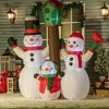 Angel Sar 7ft Inflatable Snowman Family with Birdhouse, LED Light-Up Blow-Up Yard Decoration, Outdoor Christmas Decor for Lawn, Garden, Party - 2 of 4