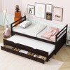 VASIP Twin Size Pine Wood Bed with  Trundle and 3 Storage Drawers ,Space-Saving Design for Kids' Room & Guest Room,Gray - 3 of 4