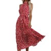 Anna-Kaci Women's Halter Neck Floral Maxi Dress with Waist Tie and Flowing Skirt - 2 of 4
