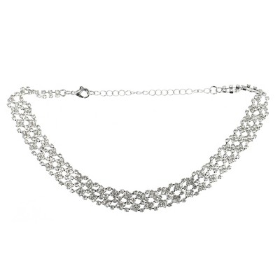 Unique Bargains Rhinestone Choker Necklace Sparkly Chain Necklaces For ...