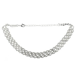 Unique Bargains Rhinestone Choker Necklace Sparkly Chain Necklaces for Women  Silver Tone 1PC - 1 of 4