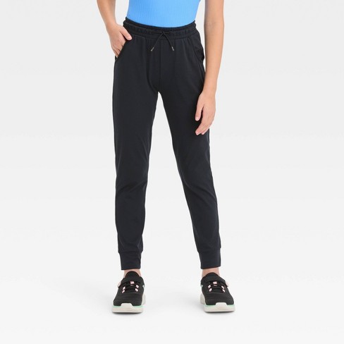Girls' Soft Stretch Gym Joggers - All In Motion™ Black XS