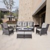 Belord 7PCS Outdoor Patio Furniture Set, Outdoor Wicker Patio Couch Set with Club Chair and Tempered Glass Top Coffee Table - 3 of 4