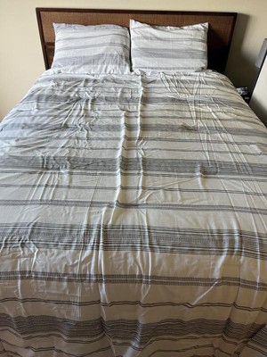 Twin/twin Extra Long Cotton Woven Stripe Comforter & Sham Set Gray ...