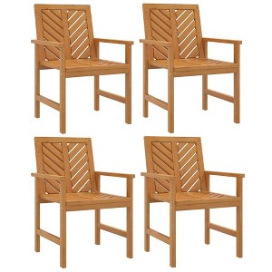 vidaXL Garden Dining Chair Set of 4 Natural wood Solid acacia wood - 1 of 4