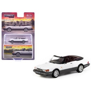 Saab 900 Turbo Convertible White and Gray "Global64" Series 1/64 Diecast Model by Tarmac Works - 1 of 4