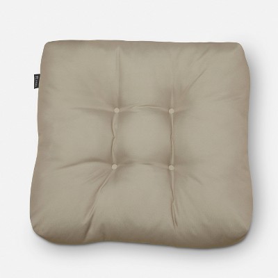 Khaki Water-Resistant Polyester Square Patio Seat Cushions, 19 x 19 x 5 Inch, 2-Pack