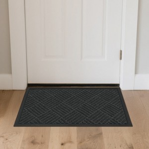 ROVSUN Front Door Mat, Absorbent Muddy Dirt Resist Welcome Floor Mats for Indoor Outdoor Entrance Porch, Gray - 1 of 4