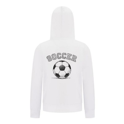 Everyday Kids Sports Collection Soccer Zip Up Hoodie – Vintage Sketch Graphic Sweatshirt